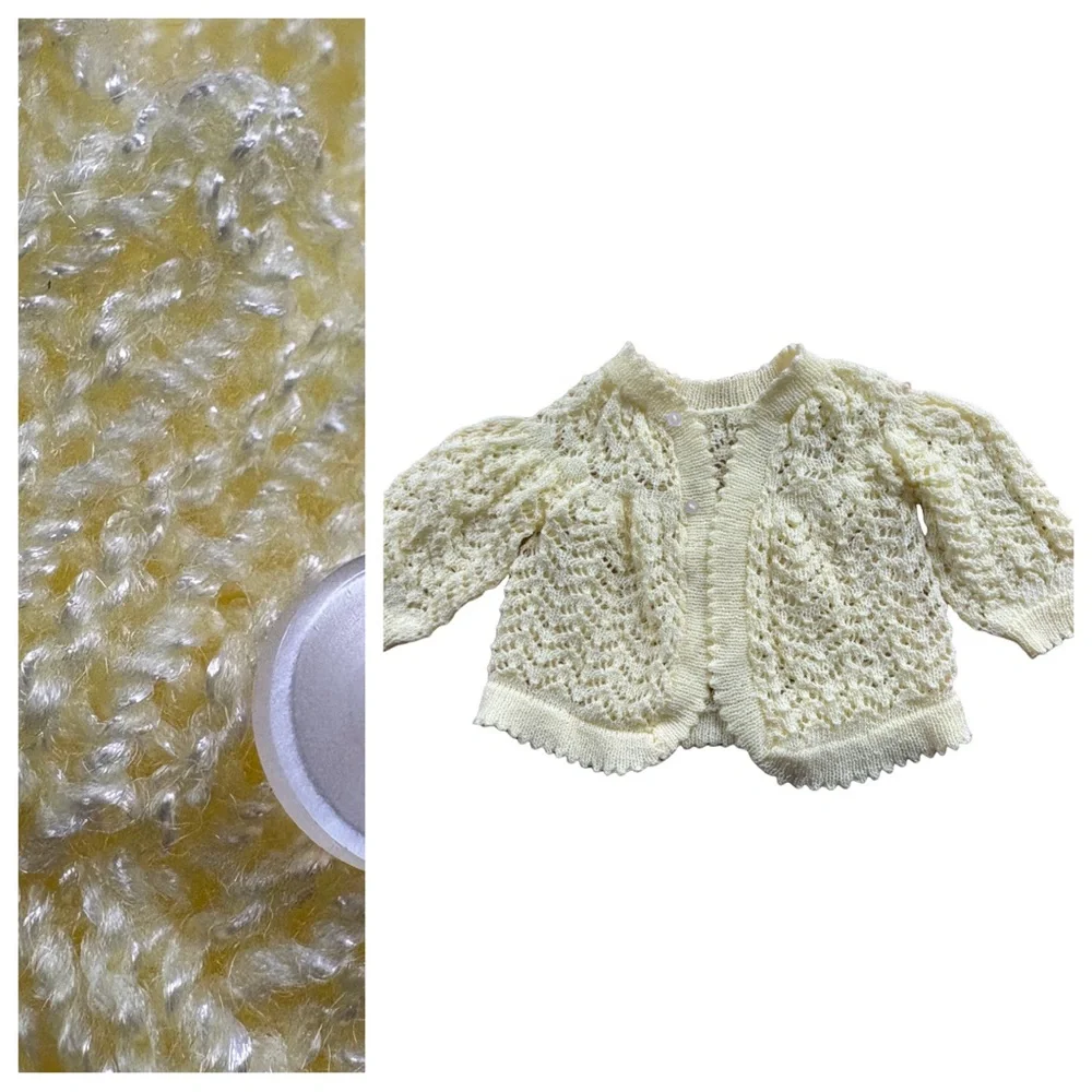Grammy Made Vintage Yellow Knit Sweater for Baby